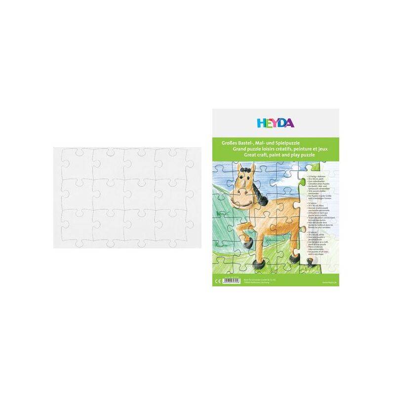 HEYDA Blanko-Puzzle, 12 Teile, 350 x 500 mm, weiß