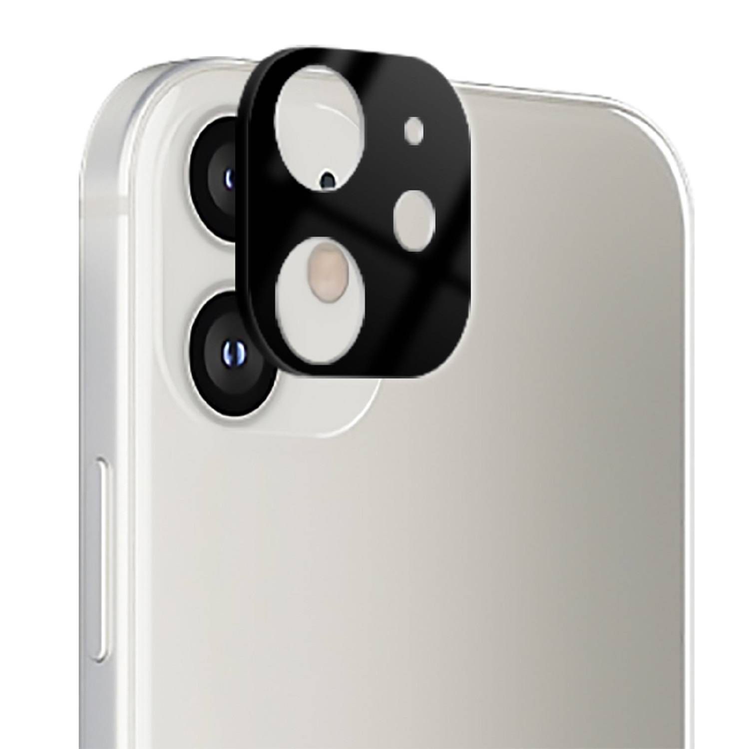 Kopie von 2x Kamera 9H Panzerhartglas für iPhone 12 Mini 3D KLAR Schwarzes ECHTES TEMPERED Panzerglas Kameraglas Kamerhartglas Kameraschutzglas