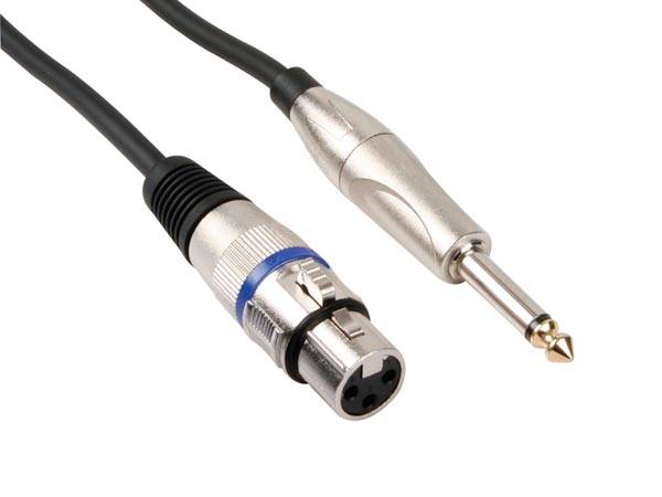 PROFESSIONELLES XLR-KABEL, XLR-BUCHSE AUF 6.3mm-MONO-KLINKENSTECKER (3m)