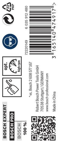 opt. 2c' Logo mit Icons eines Mechanikers und einer Bohrmaschine, Bosch 2608577157, Made in China, Bosch Power Tools GmbH, www.bosch-professional.com