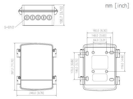 Dahua - PFA6401S - Zubehör - Anschlusskasten, Material: Aluminium & SECC, Netzanschlusskasten, Einfache Intallation, Ma