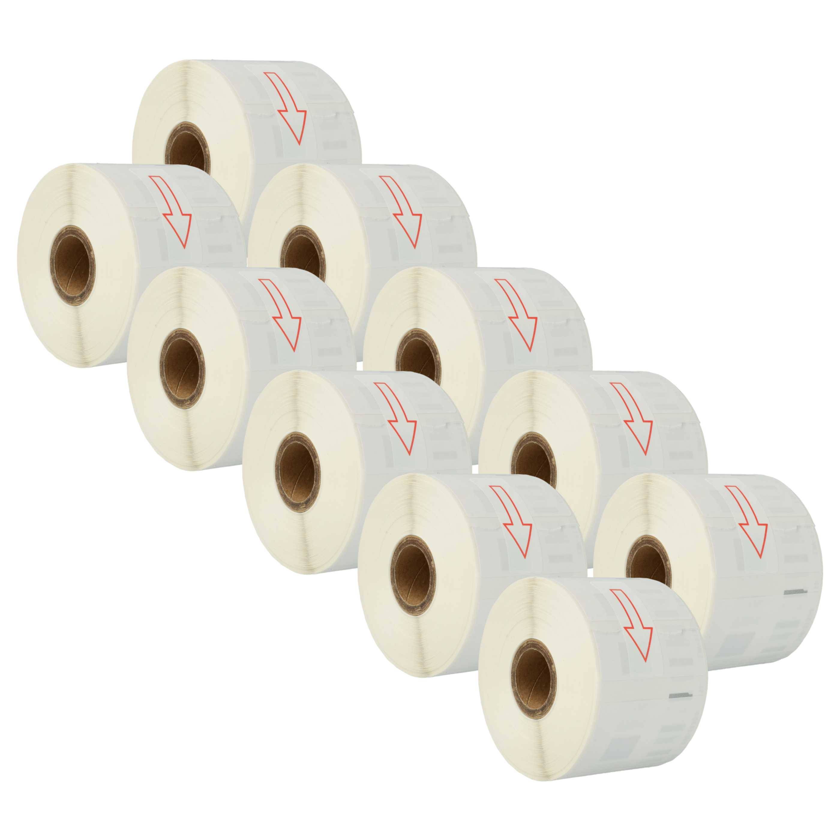 vhbw 10x Etiketten-Rolle 57mm x 32mm (1000 Etiketten) kompatibel mit Dymo LabelWriter LW450 Twin Turbo, LW450 Duo, LW450 Etiketten-Drucker