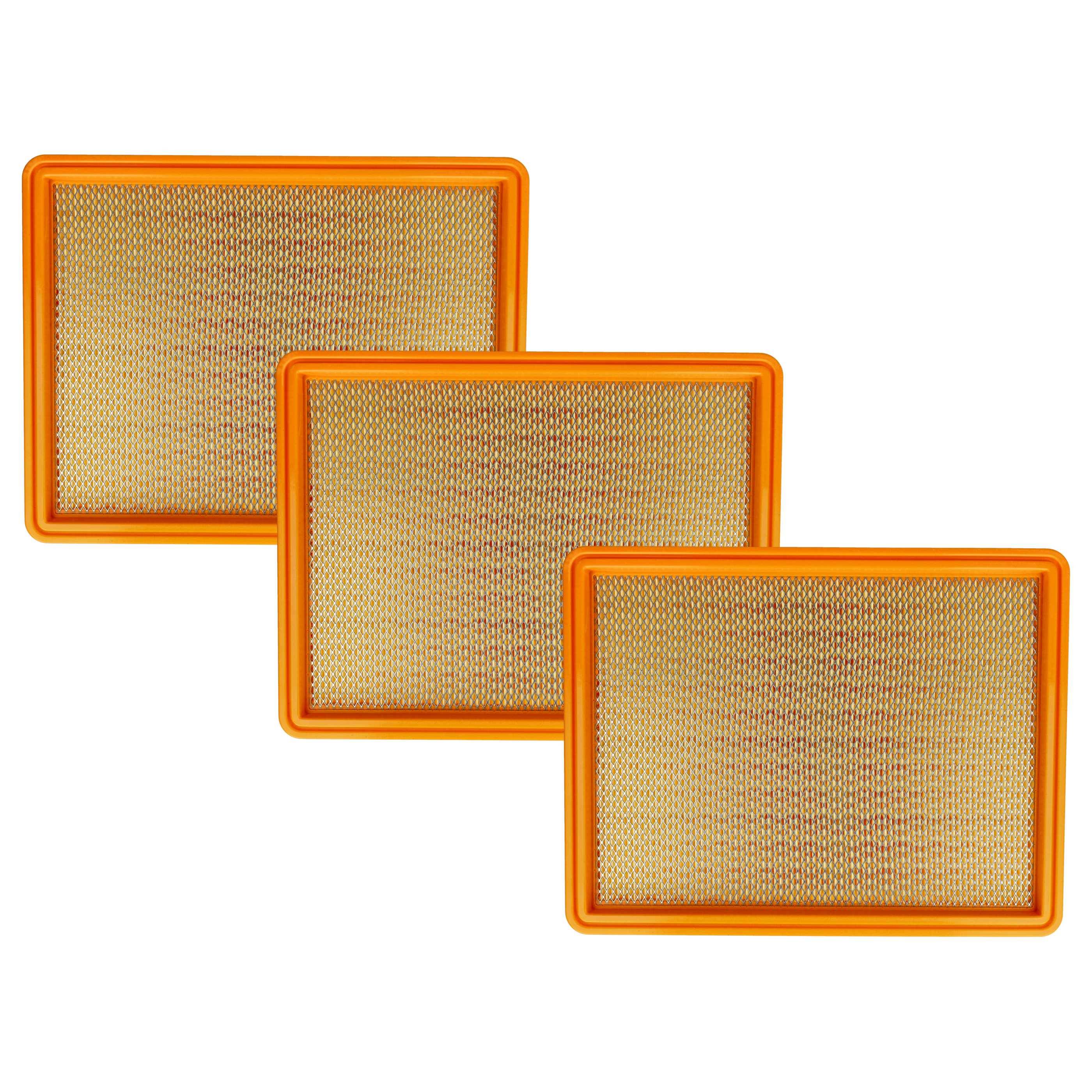vhbw Filterset 3x Staubsaugerfilter kompatibel mit Kärcher NT 762 Eco, NT 702 I, NT 720 Staubsauger - Hauptfilter, Flachfalten-Filter