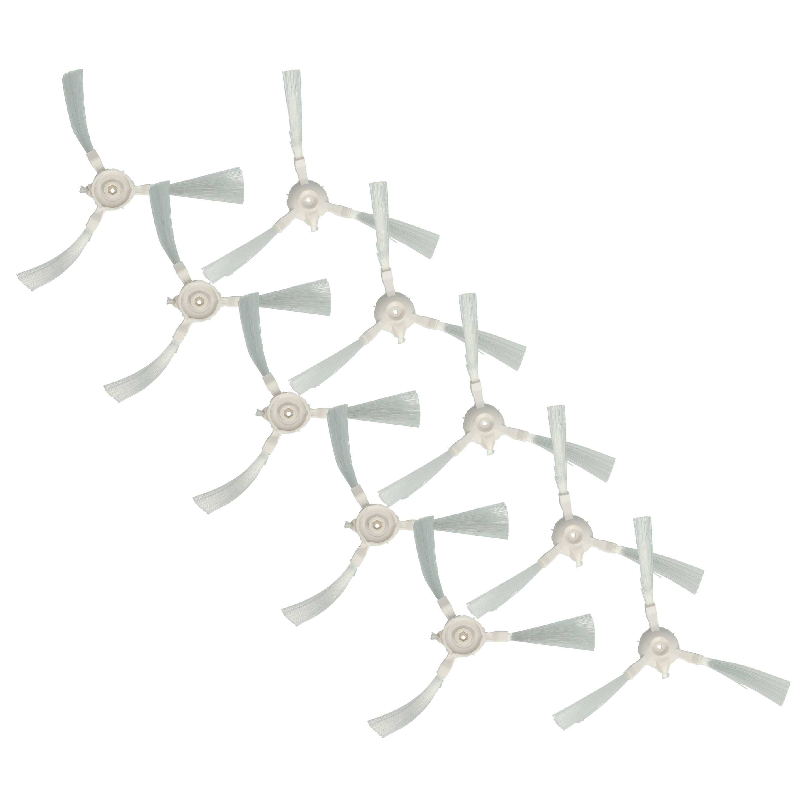 vhbw 10x Seitenbürste Ersatz für Rowenta ZR720002 für Saugroboter - Reinigungsbürsten Set, grau / blau