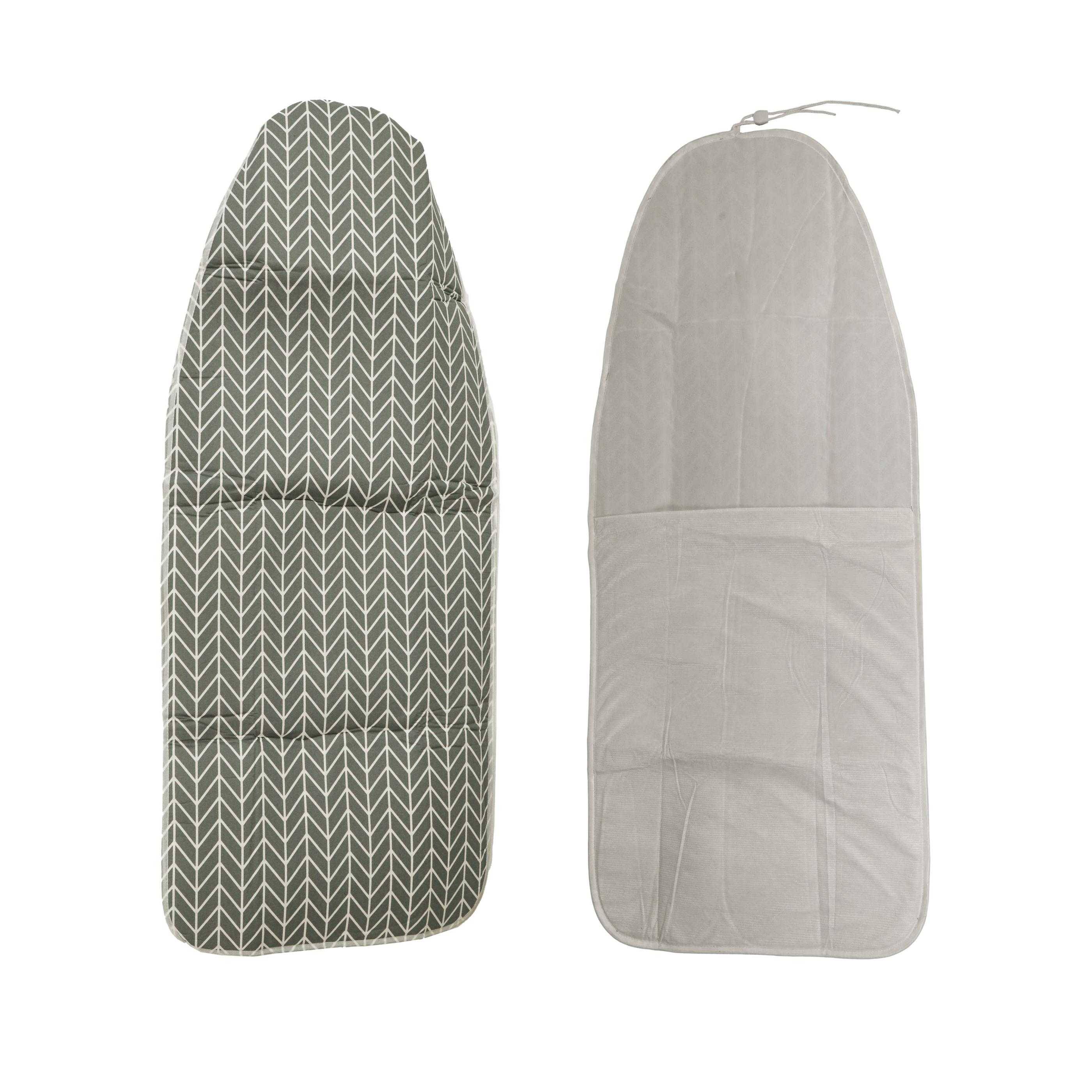 vhbw Bügeltischbezug kompatibel mit Leifheit Air Board M Compact Plus Bügelbrett, Bügeltisch - Bügelbrettbezug, Grau Weiß