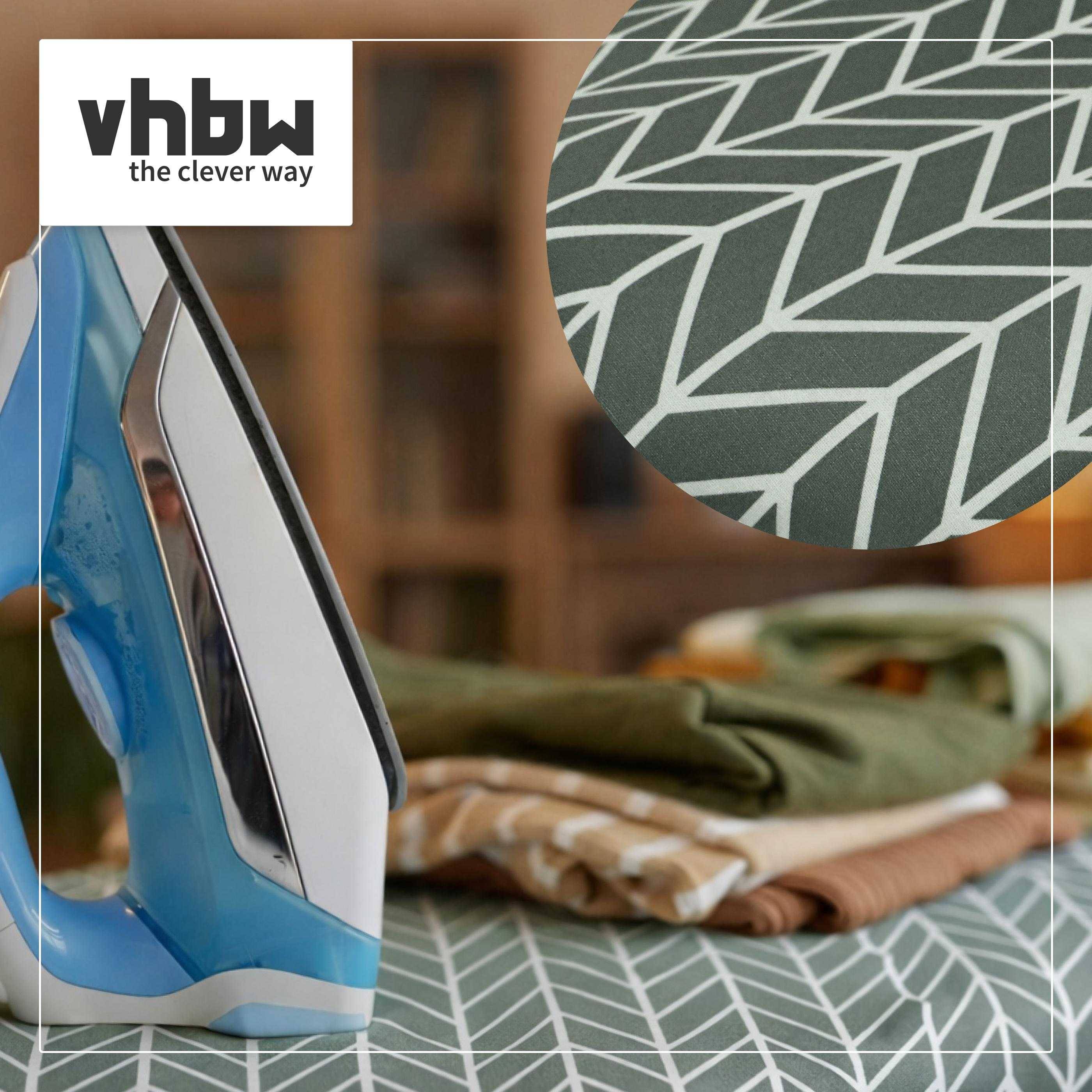 vhbw Bügeltischbezug kompatibel mit Leifheit Air Board Deluxe M, Air Board Compact Plus Bügelbrett, Bügeltisch - Bügelbrettbezug, Grau Weiß