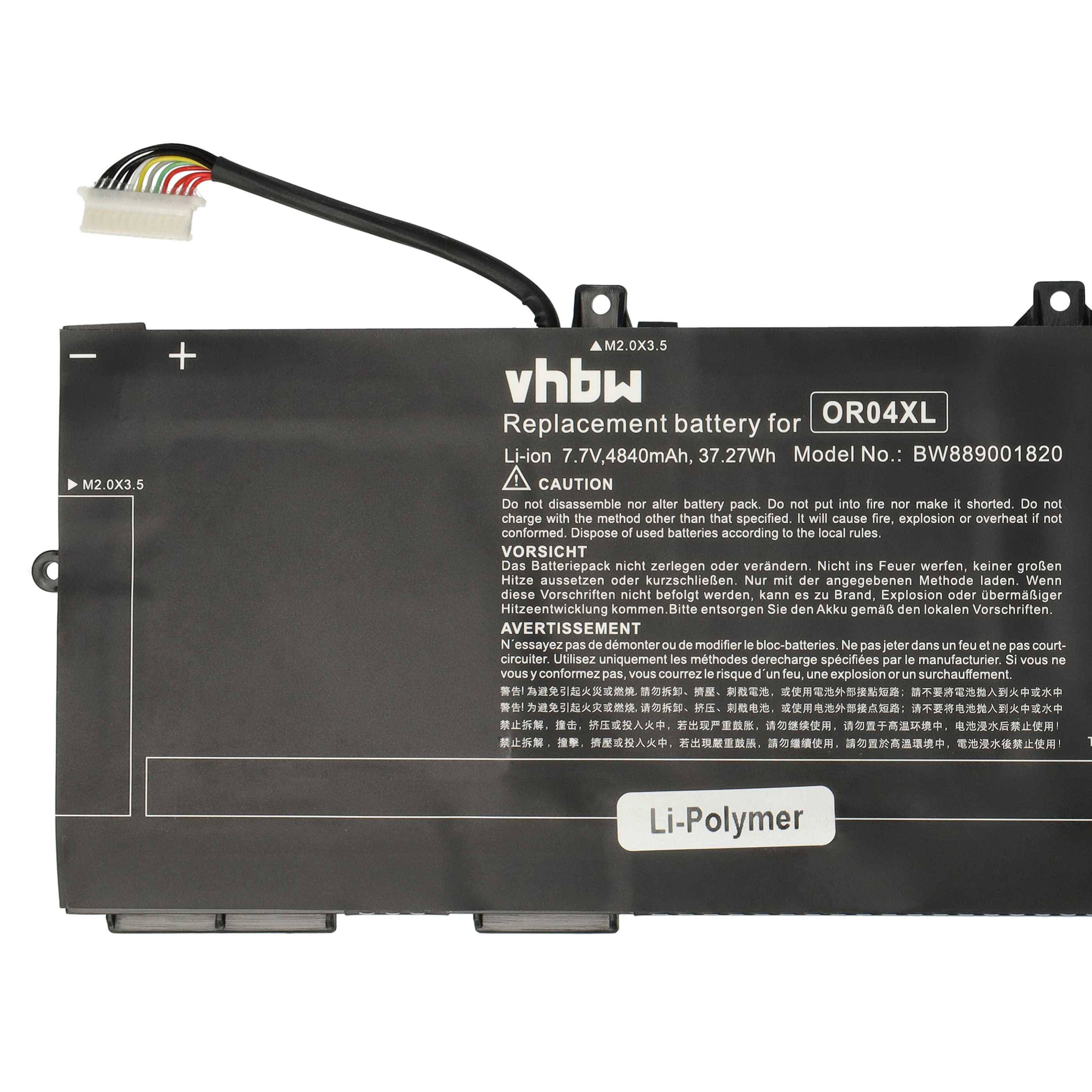 vhbw Akku Ersatz für HP L34209-1B1, L34209-1C1, HSTNN-DB9C, HSTNN-IB8U, L34209-2B1 für Notebook (4840 mAh, 7,7 V, Li-Polymer)