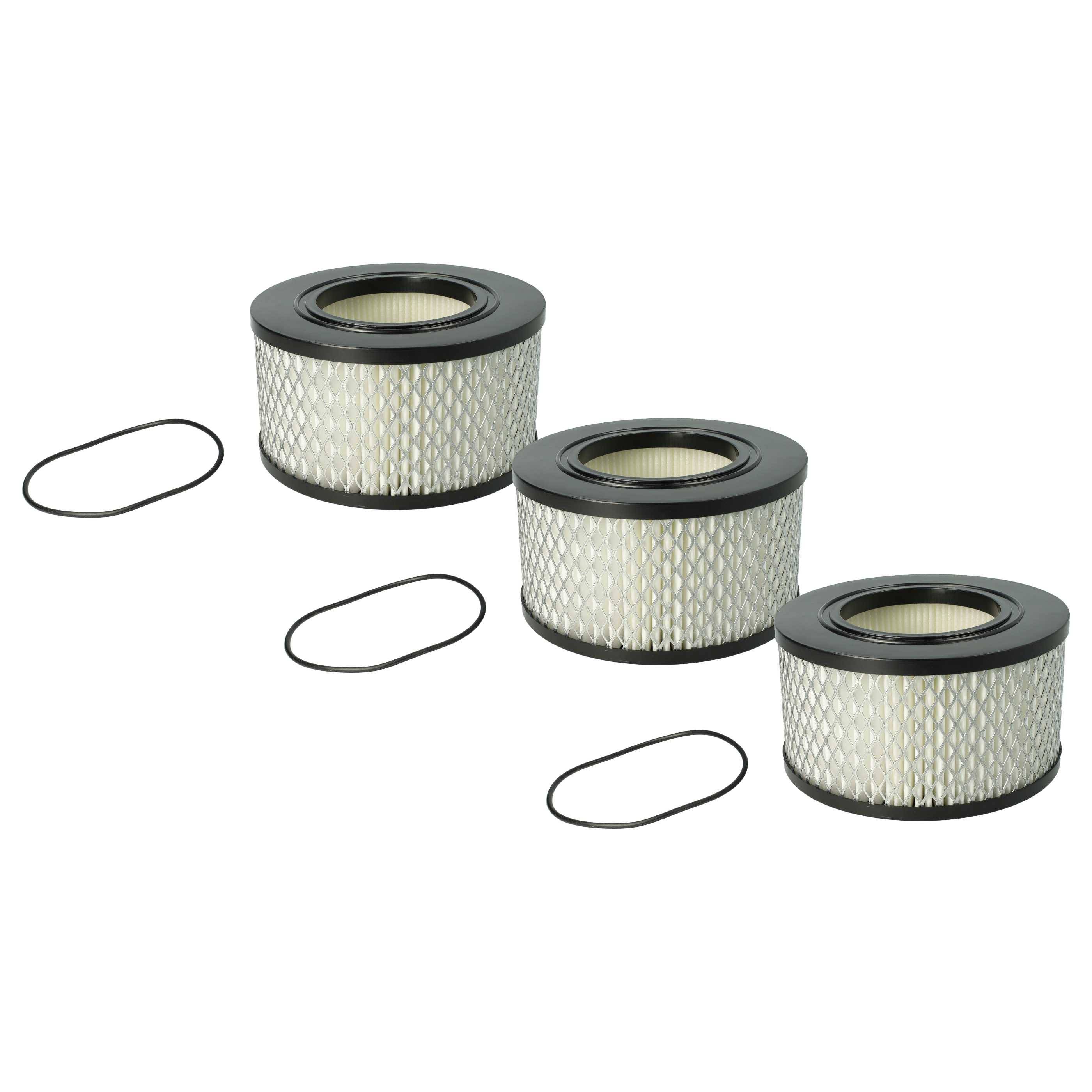 vhbw 3x Staubsaugerfilter kompatibel mit Heylo VC 30 H, VC 30 M Staubsauger - HEPA-Filter Schwarz Weiß