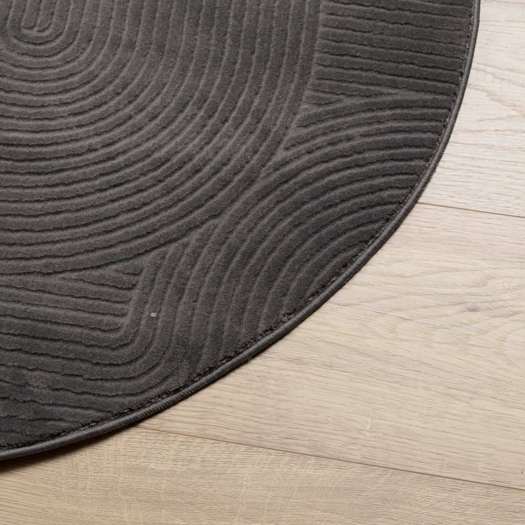 vidaXL Teppich IZA Kurzflor Skandi-Stil Anthrazit Ø 100 cm