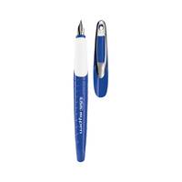 Herlitz Schulfüllhalter my.pen M-Feder blau/weiss, Blau, Weiß, Kartuschenfüllsystem, Blau, Gummi, Edelstahl, Sichtverpac