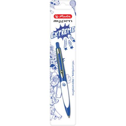 herlitz Druckkugelschreiber my.pen, blau/weiß