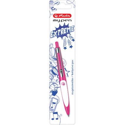 herlitz Druckkugelschreiber my.pen, pink/weiß