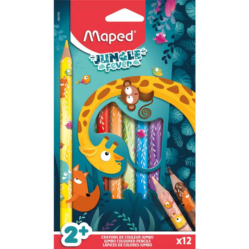 Maped Dreikant-Buntstift JUNGLE fever JUMBO, 12er Kartonetui