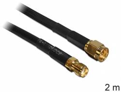 DELOCK HF Kabel SMA -> SMA St/Bu 2.00m low loss Multimedia-Technik Wireless Network