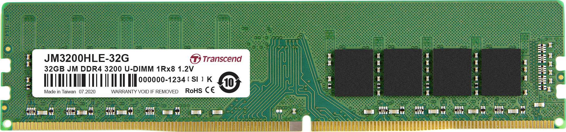 DDR4 32GB PC 3200 CL22 Transcend JetRam, JM3200HLE-32G Multimedia-Technik Speichermodule