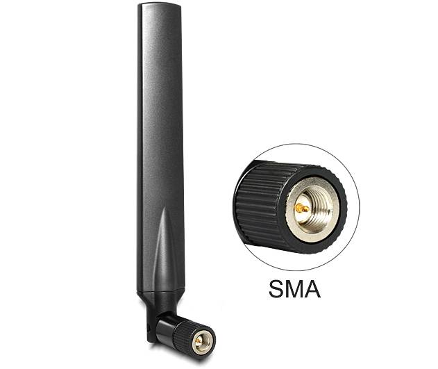 DELOCK LTE-Antenne SMA 1,0-4,0dBi Kippgelenk GSM/UMTS Multimedia-Technik Wireless Network