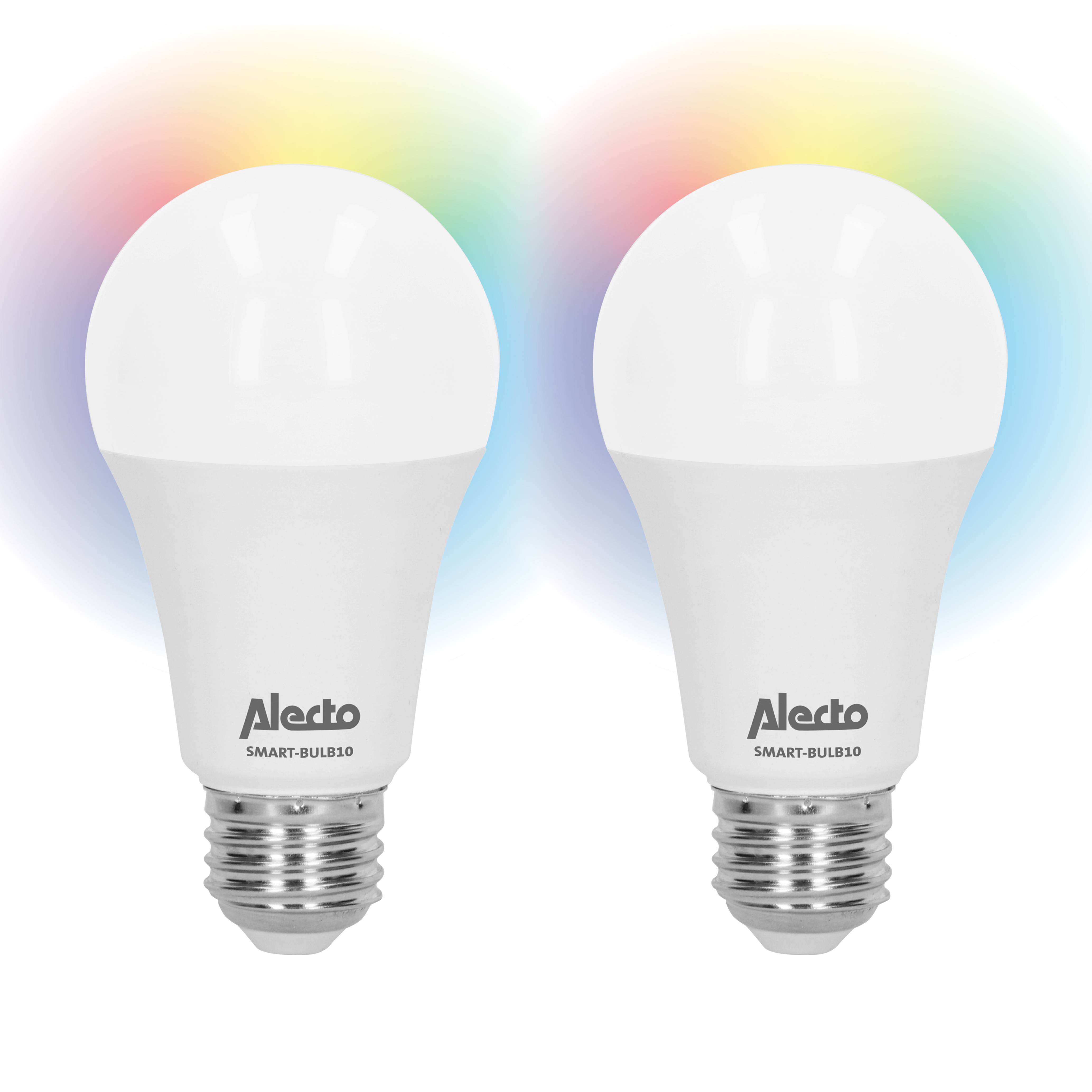 Alecto SMART-BULB10 DUO - Smarte WLAN LED-Lampe, 2er-Pack, weiß