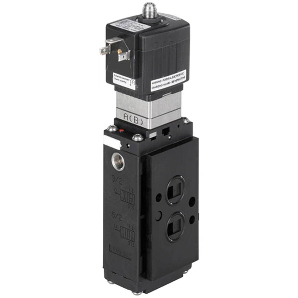 3/2-und 5/2-Wege-Pneumatikventil 32 mm- Typ 6519 - stromlos geöffnet - Messing - G 1/4" - 2 bis 10 bar - 230 V