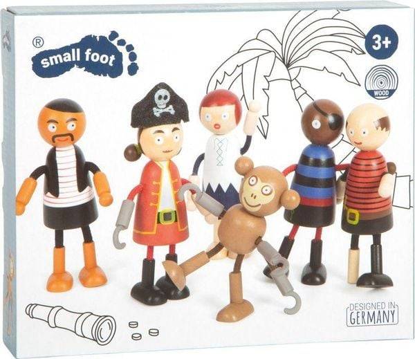 Small foot 12412 - Biegepuppen Piraten Figuren, 6er Set
