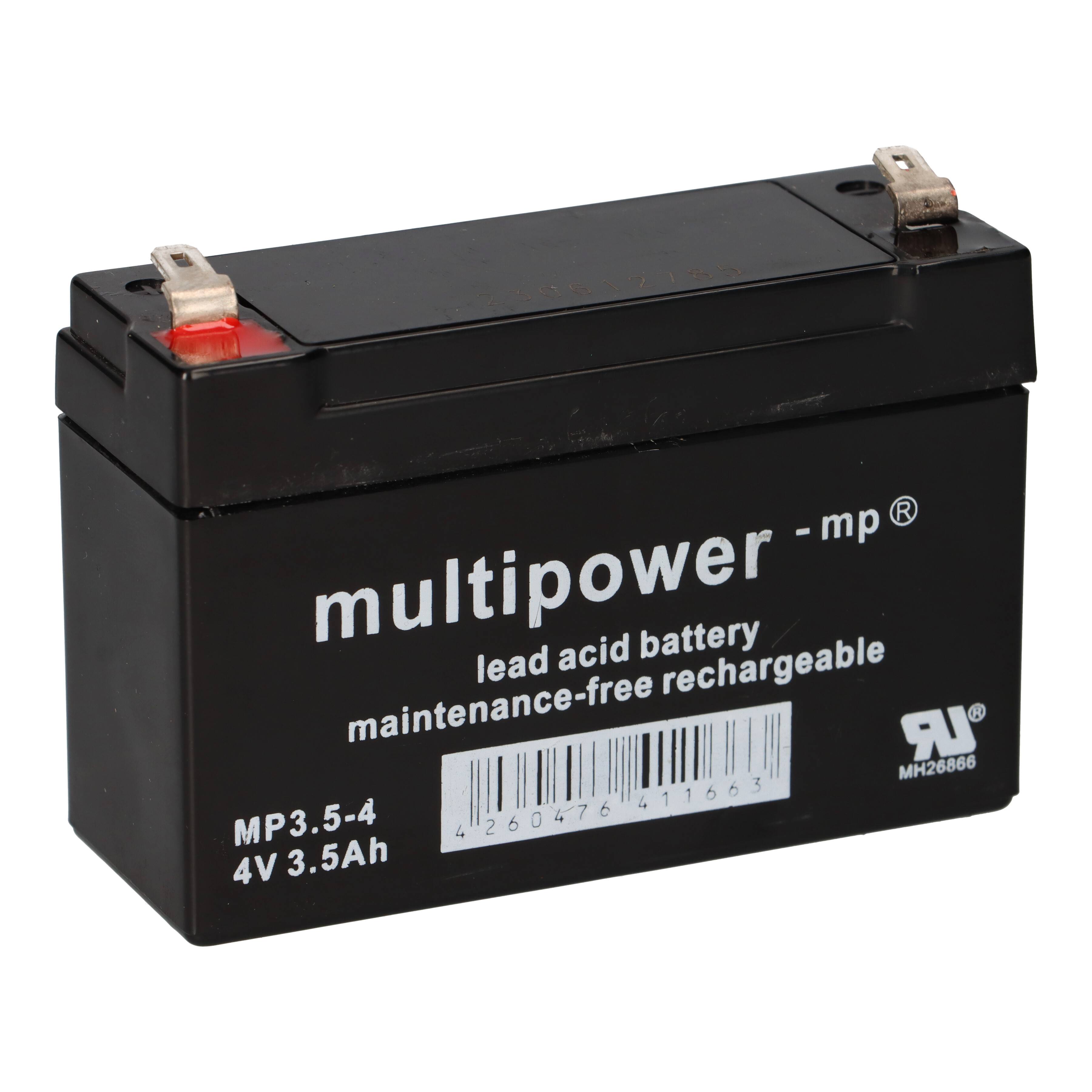 Multipower MP3,5-4 AGM Zyklenakku 4V 3,5Ah – F4,8 mm