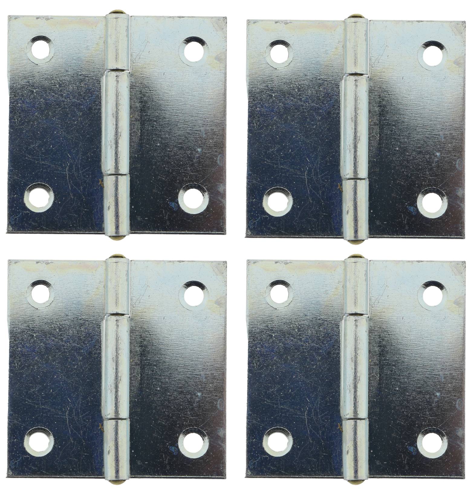 4 x Scharnier verzinkt gerollt käntig 38 x 38 mm