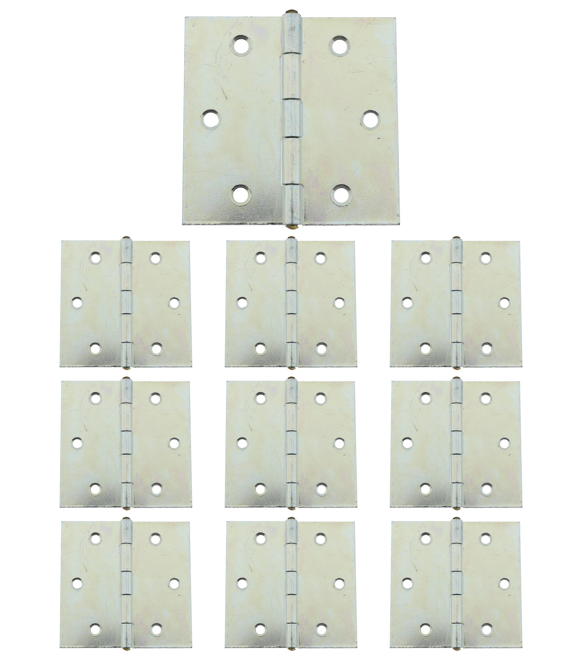10 x Scharnier verzinkt gerollt käntig 51 x 51 mm