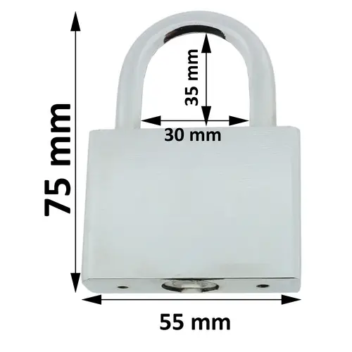 Sicherheits Vorhängeschloss 75 mm aus Stahl mit Wunschgravur Sicherheits Vorhängeschloss 75 mm aus Stahl mit Wunschgravur
