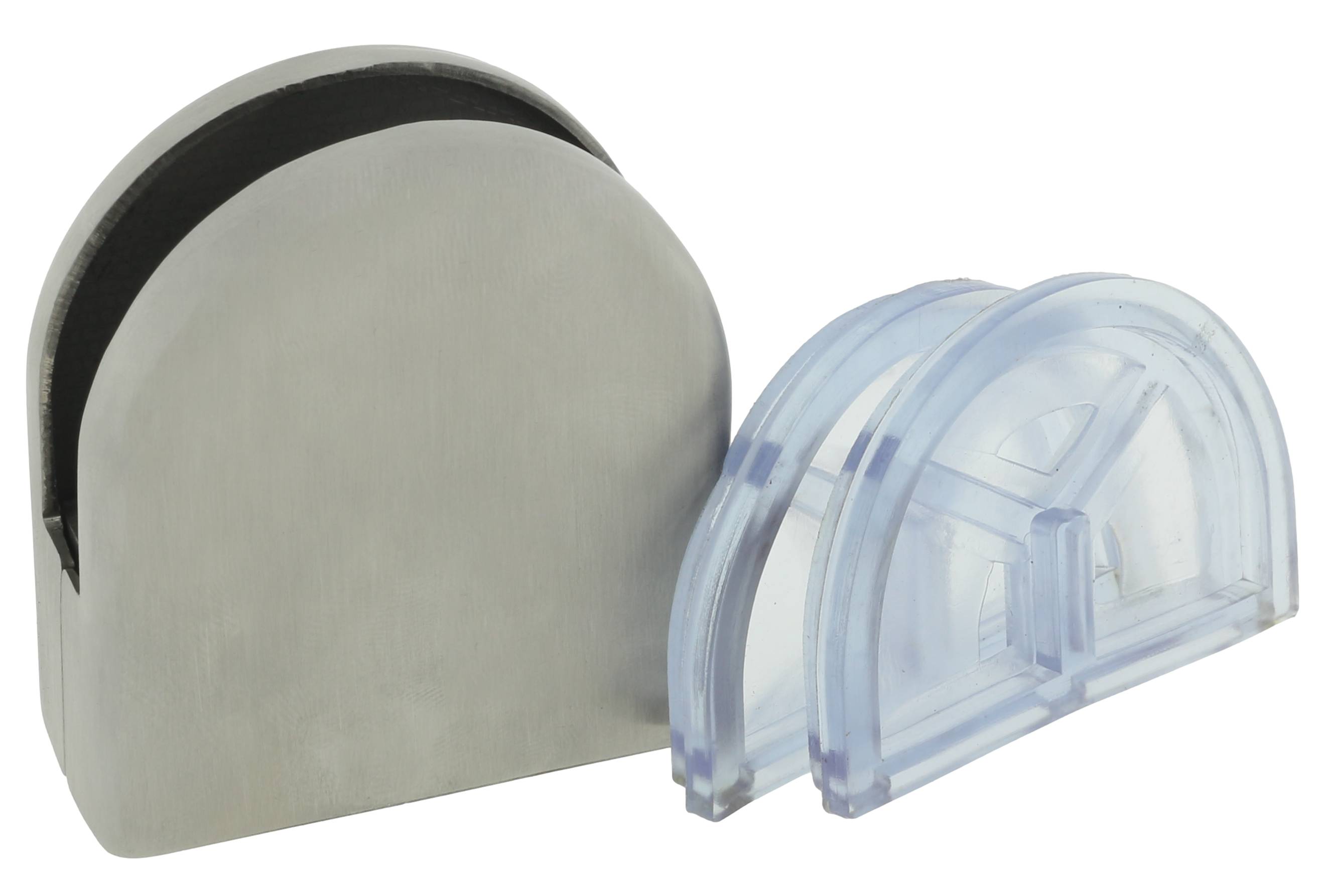 10 x Glashalter abgerundet für 6 mm Glas aus Edelstahl