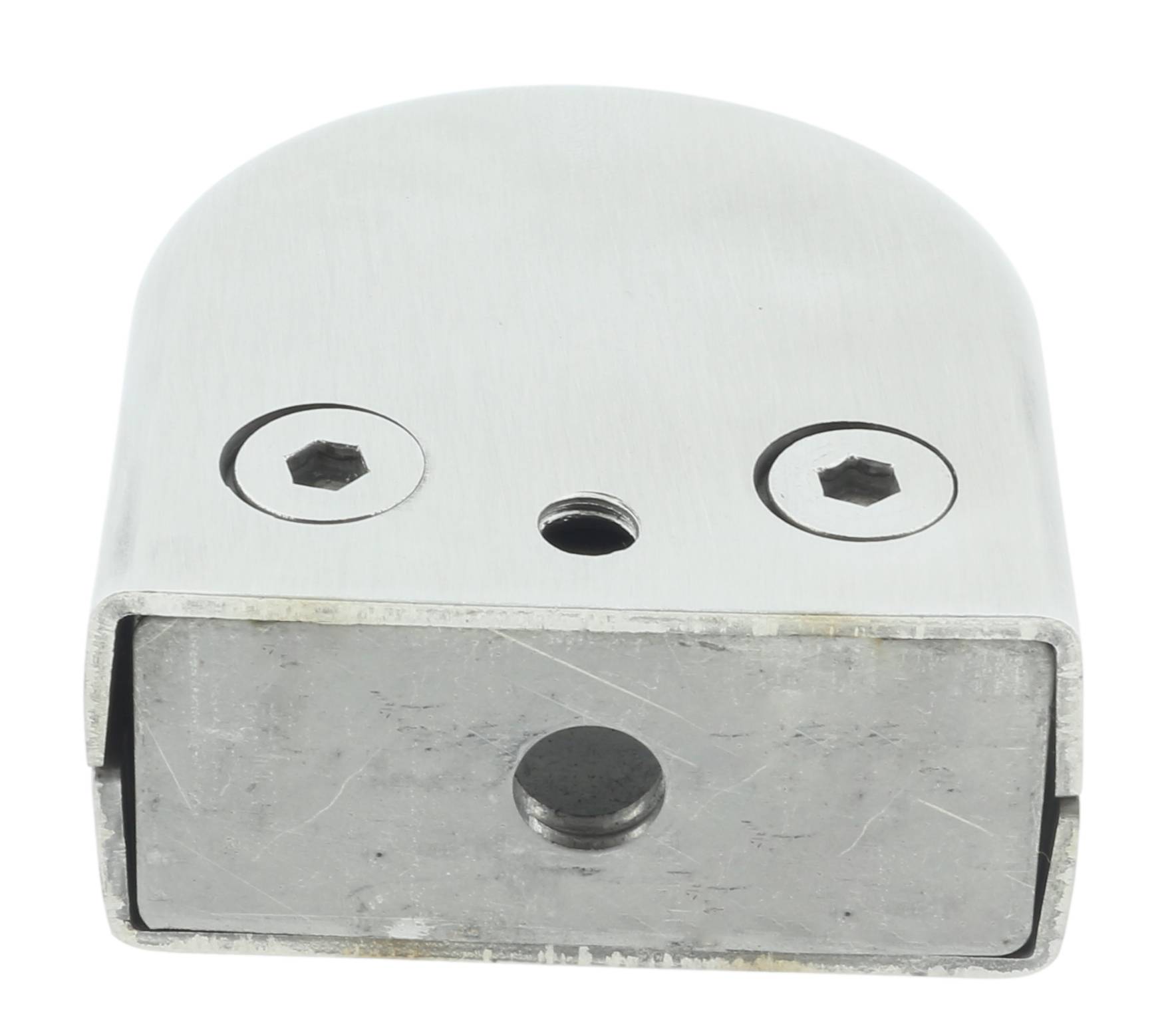 4 x Glashalter abgerundet für 6 mm Glas aus Edelstahl