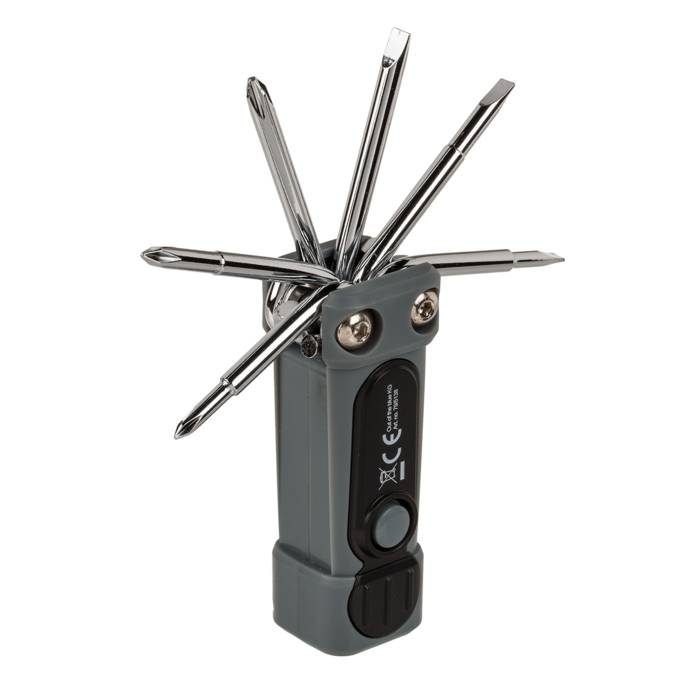 8-in-1 Edelstahl Multitoll mit LED Grau