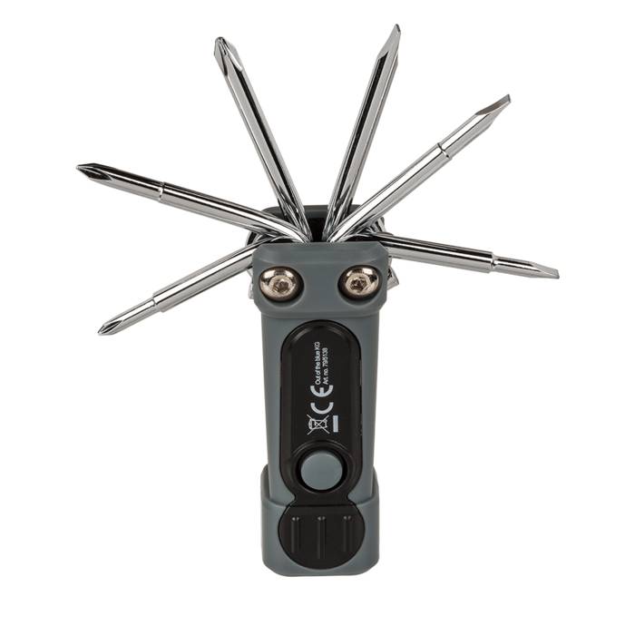 8-in-1 Edelstahl Multitoll mit LED Grau