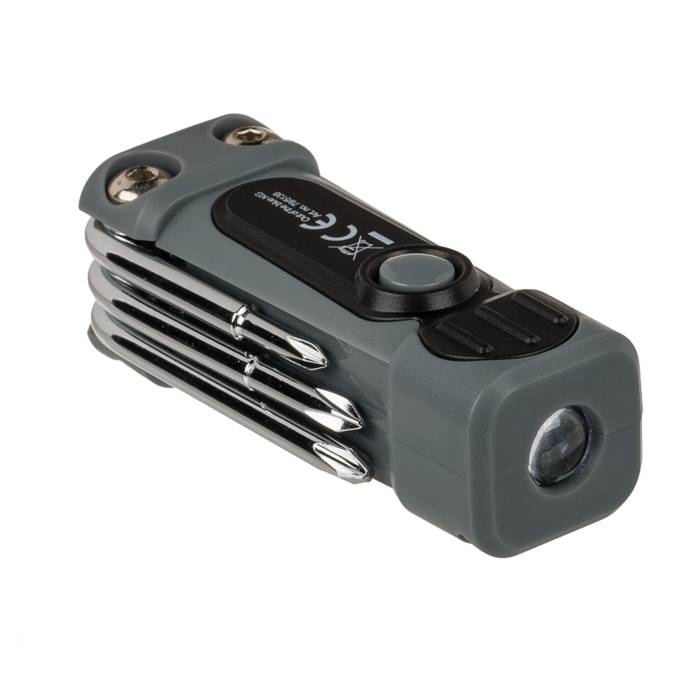 8-in-1 Edelstahl Multitoll mit LED Grau