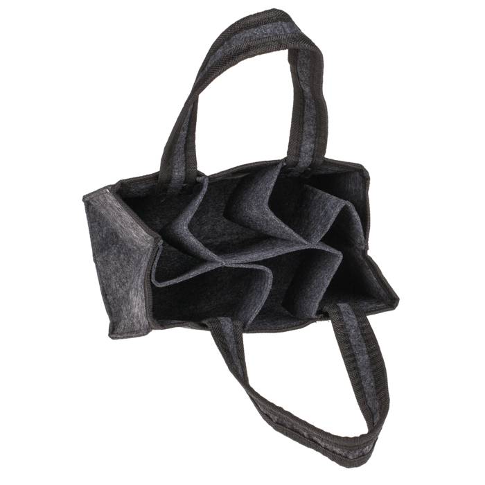 Flaschentasche aus Filz mit 6 Fächern Feierabendtasche 24 x 15 cm