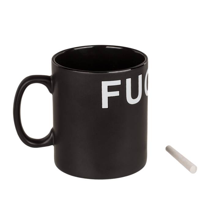 XL Tasse Fuck mit Kreide zum ankreuzen 12,5x11cm schwarz