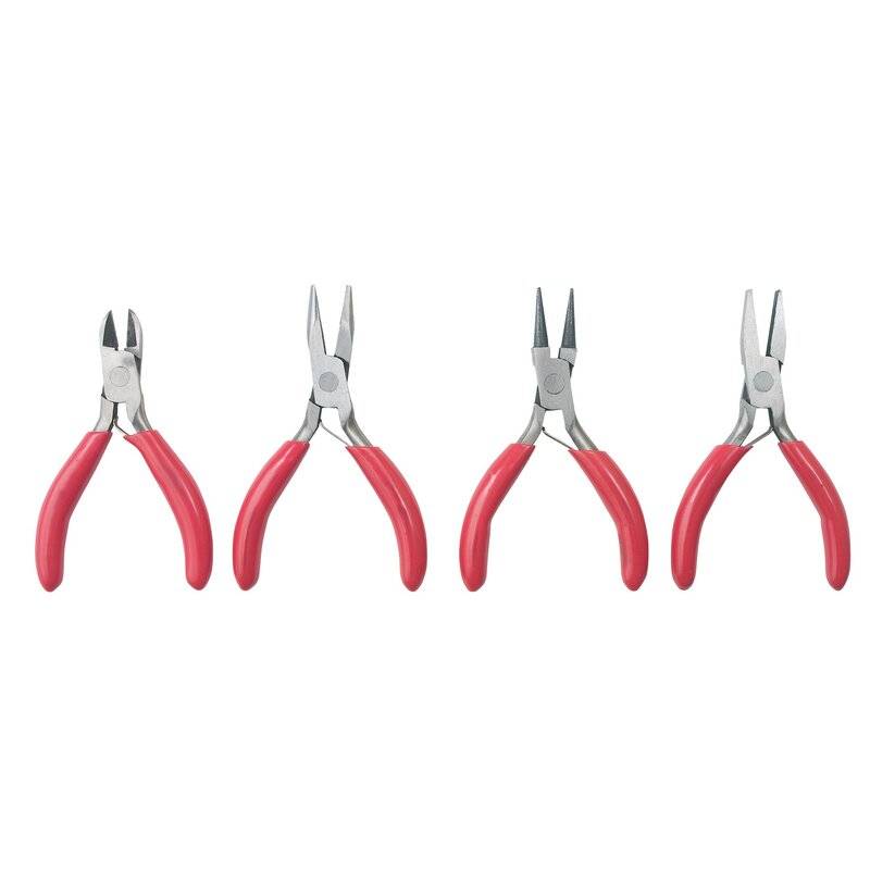 Mikro Zangen Set 4-tlg. Flachzange Spitzzange Rundzange Seitenschneider