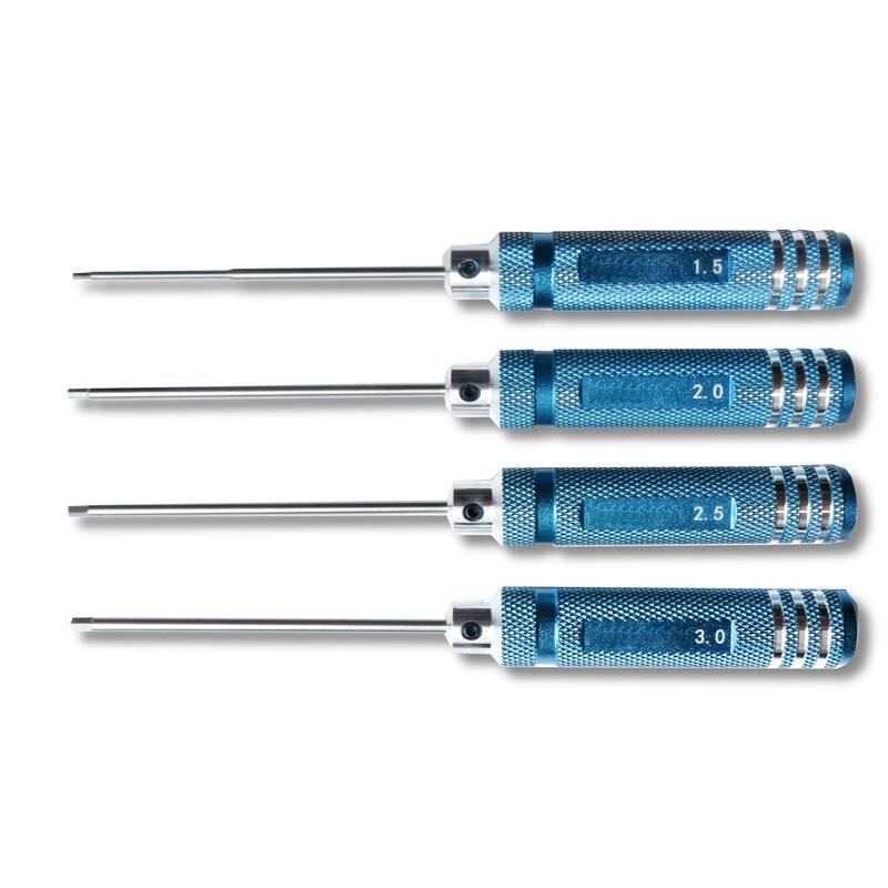 Sechskant Schraubendreher 1,5-3mm mit Metallgriff Set 4-tlg.