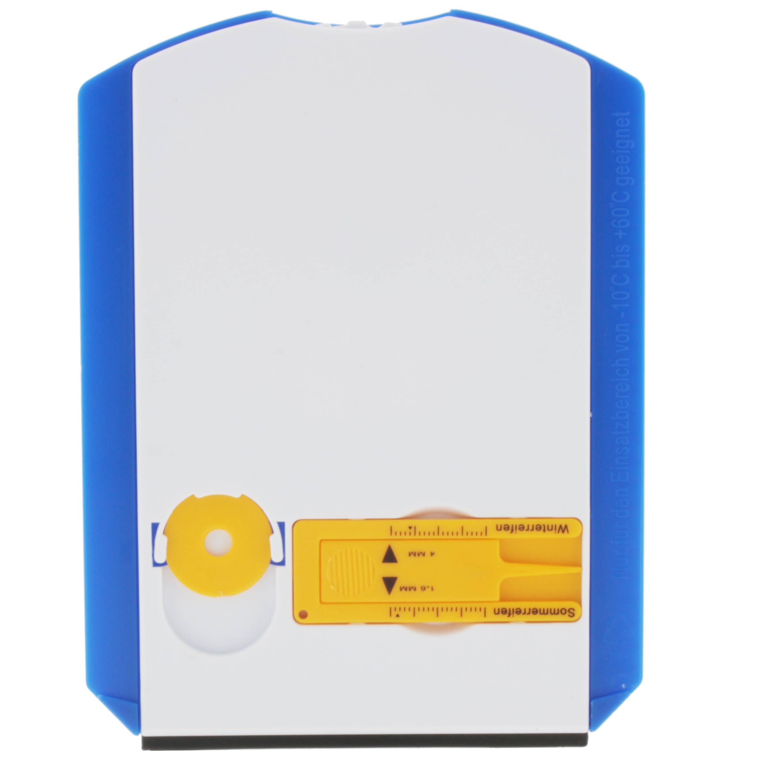 Parkscheibe mit Eiskratzer, Einskaufschip und Reifenprofilmesser