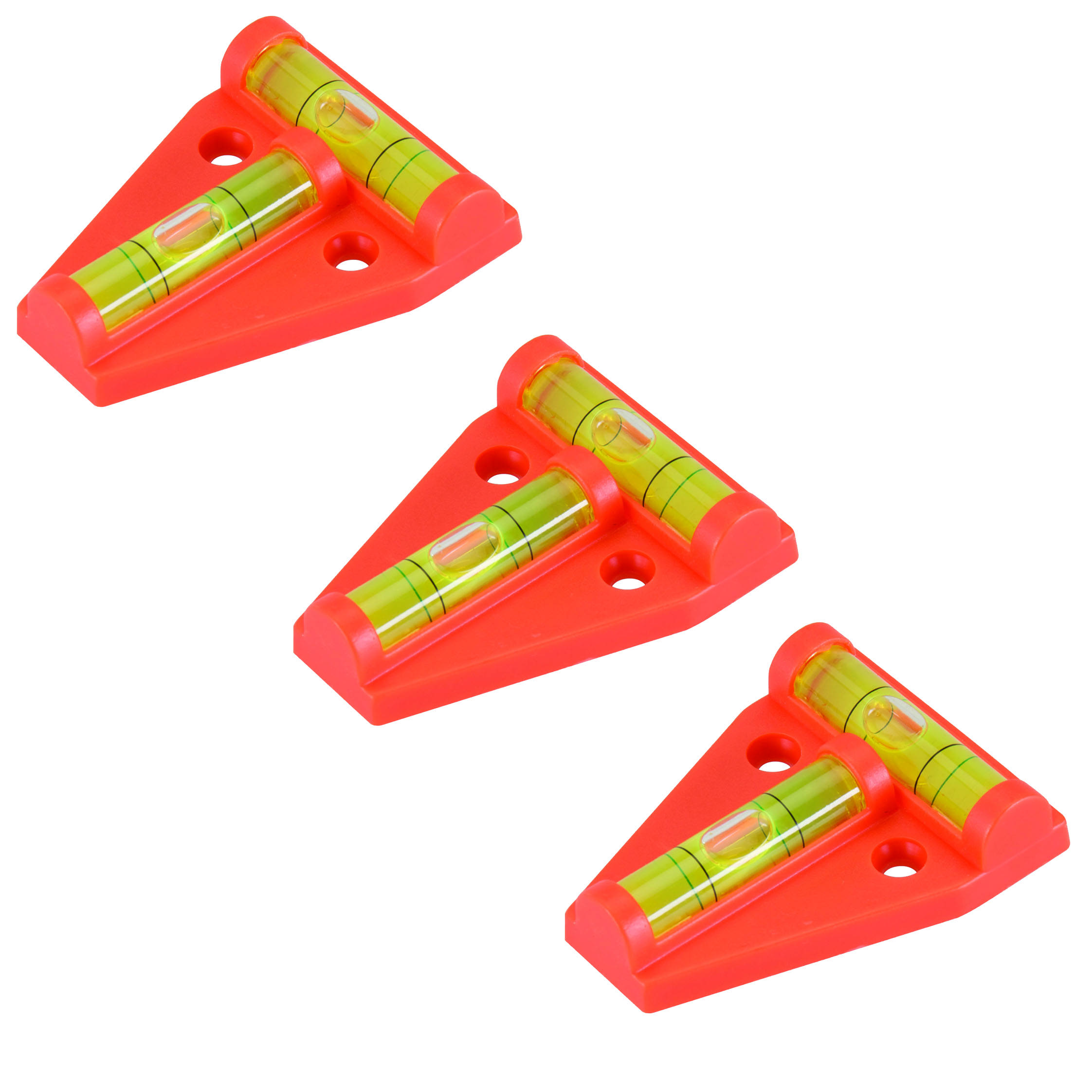 3 x Mini-Wasserwaage mit Horizontal- und Vertikallibelle 60 x 45 mm