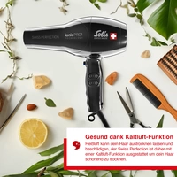 Solis Haartrockner, 2300 W, Ionen, 5 Stufen + Kaltstufe, 50% mehr Luftdruck Solis Haartrockner, 2300 W, Ionen, 5 Stufen + Kaltstufe, 50% mehr Luftdruck