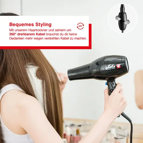 Solis Haartrockner, 2300 W, Ionen, 5 Stufen + Kaltstufe, 50% mehr Luftdruck Solis Haartrockner, 2300 W, Ionen, 5 Stufen + Kaltstufe, 50% mehr Luftdruck