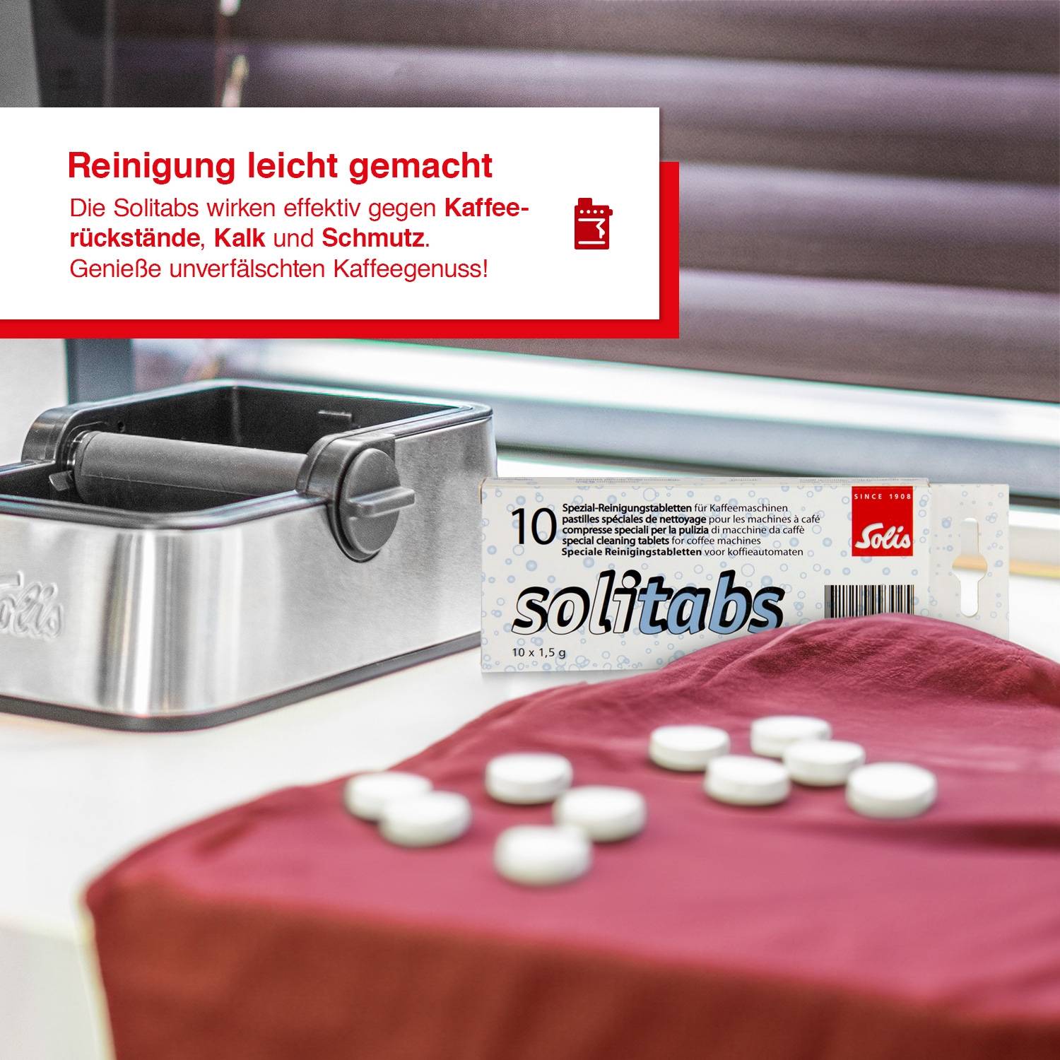 Solis Reinigungstabletten Solitabs, Siebträger Kaffeemaschine, 10 Stück