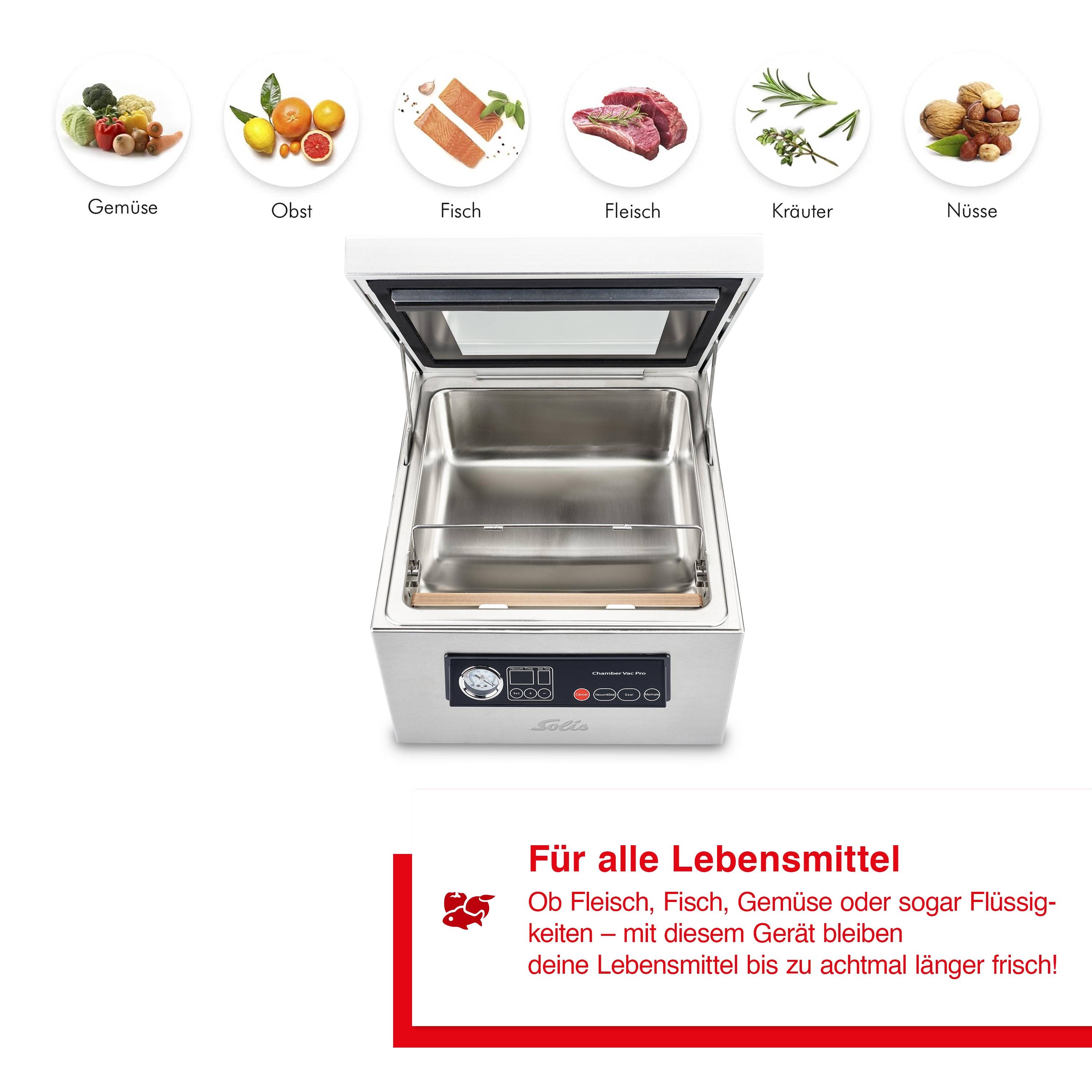 Solis Kammervakuumsystem, 350 Watt, 1.0 Bar Druck, Marinierfunktion