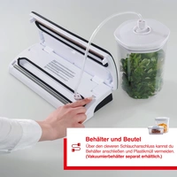 Solis Vakuumiergerät, 120 Watt, 0.8 Bar Druck, Vakuumschlauch, inkl. 18 Beutel Solis Vakuumiergerät, 120 Watt, 0.8 Bar Druck, Vakuumschlauch, inkl. 18 Beutel