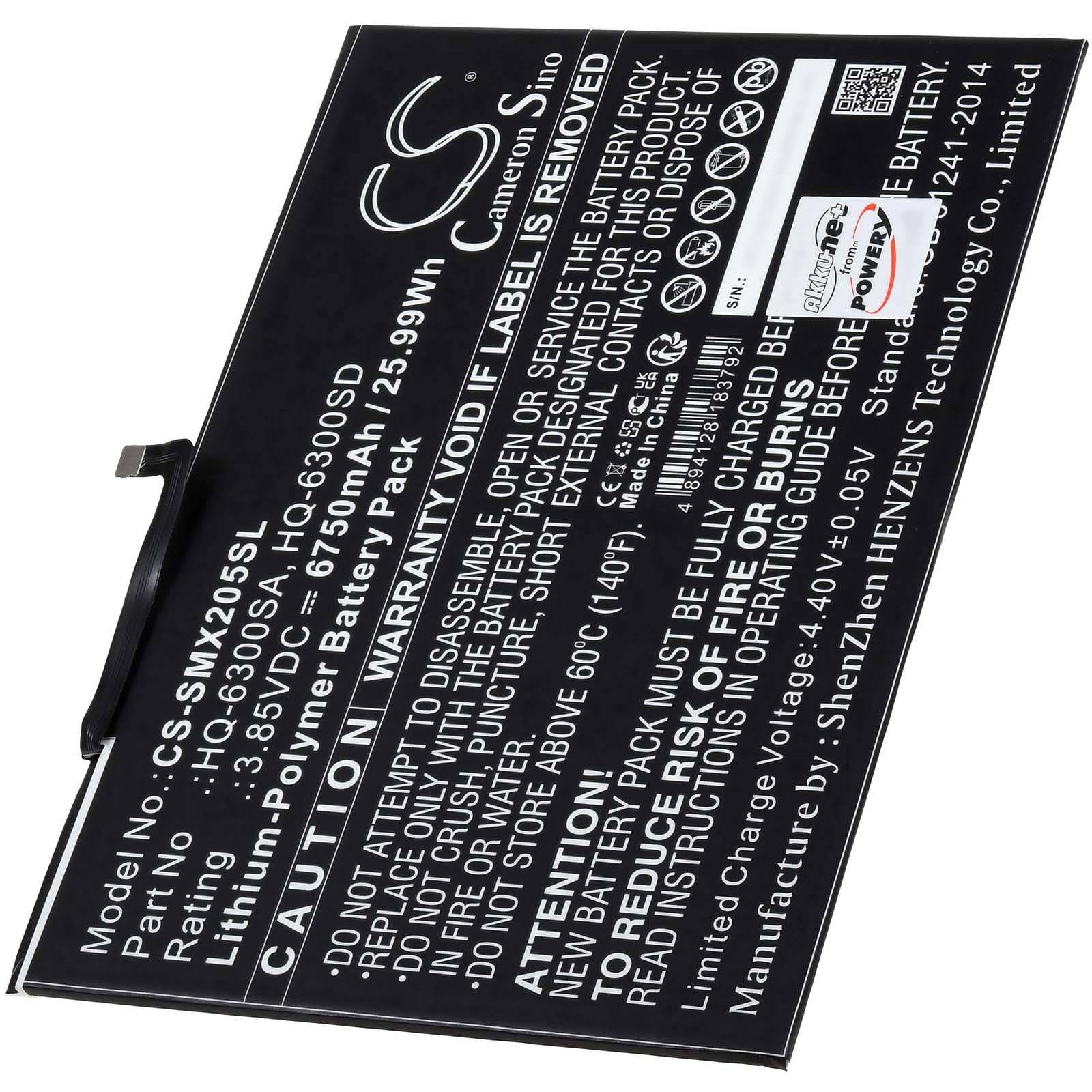 Powery Akku passend für Tablet Samsung Tab A8 10.5, SM-X200, SM-X205, Typ HQ-6300SD, 3,85, Li-Polymer