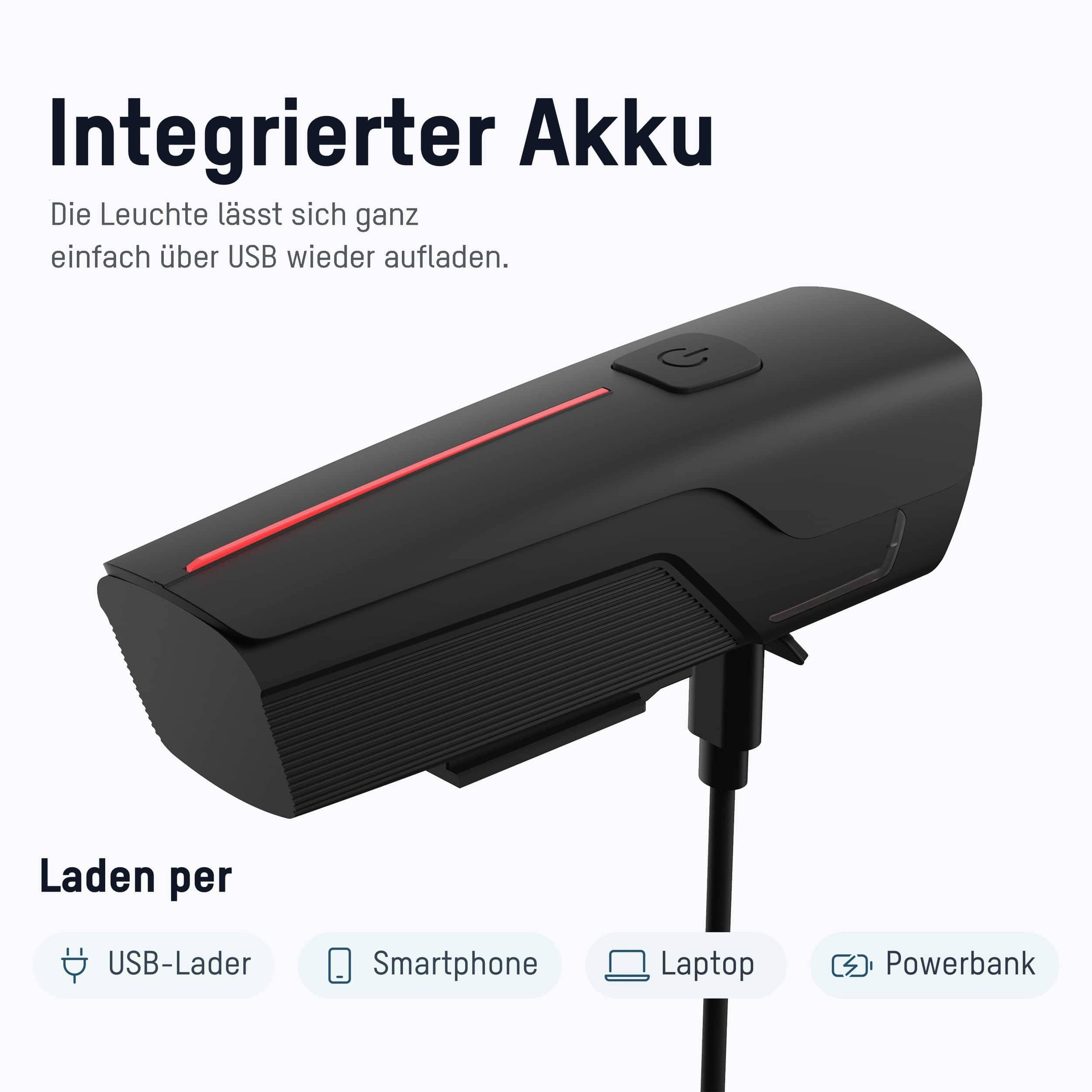 ANSMANN Fahrradlicht 1600-0524, 5 W, 2600mAh, wiederaufladbar