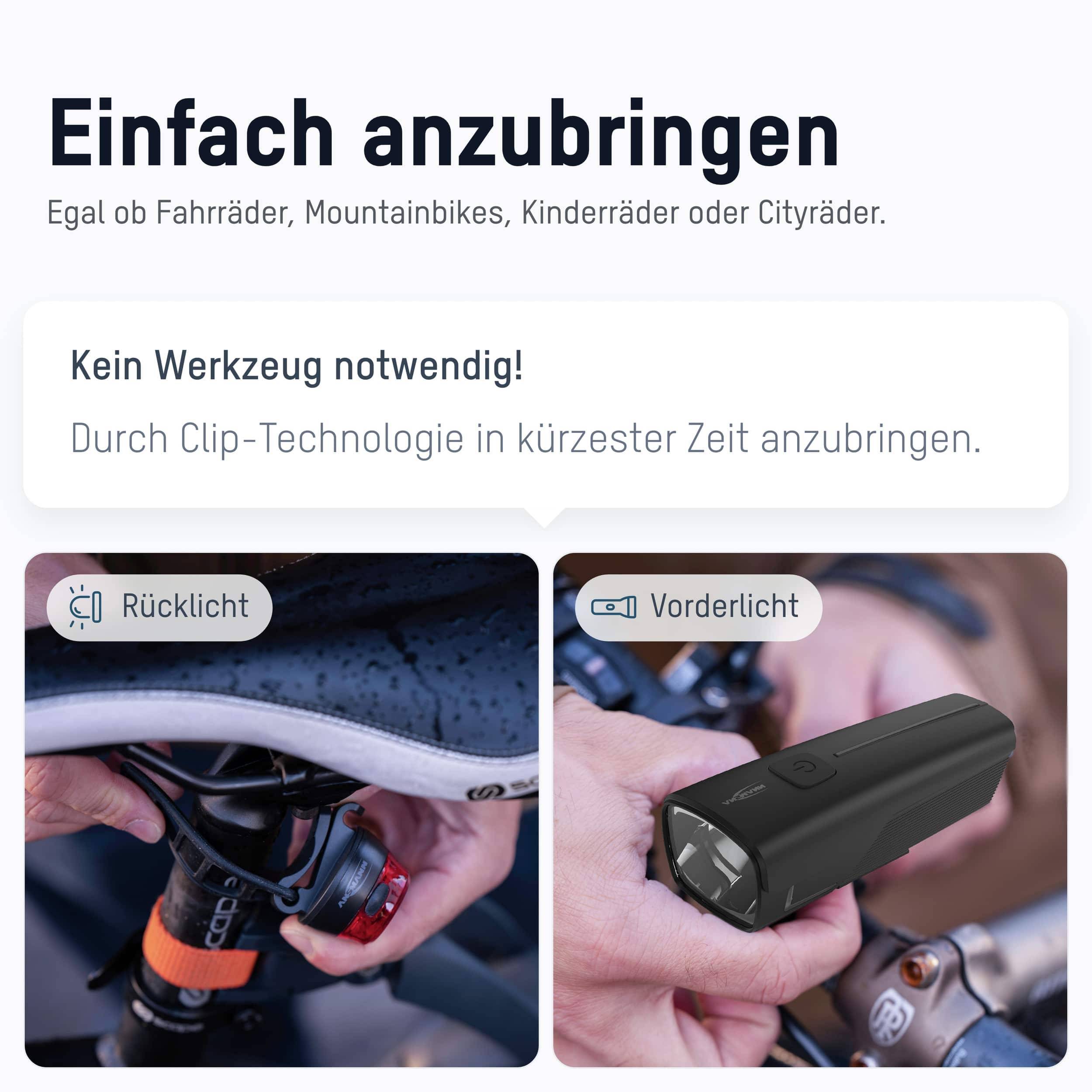 ANSMANN Fahrradrücklicht 1600-0525, 200mAh, wiederaufladbar