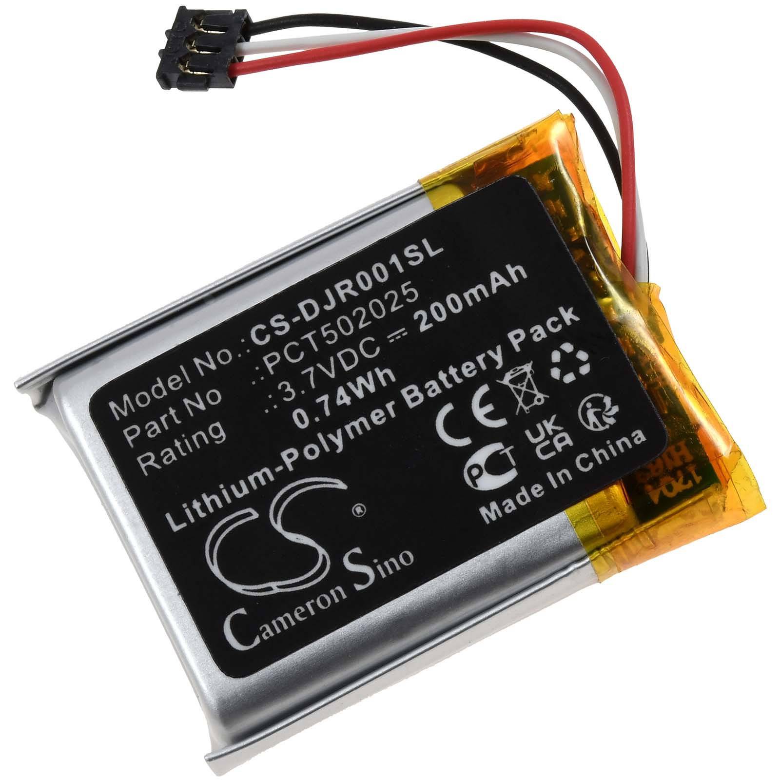 Powery Akku passend für Funkmikrofonsystem DJI MIC RX, MIC TX, Typ PCT502025, 3,7V, Li-Polymer