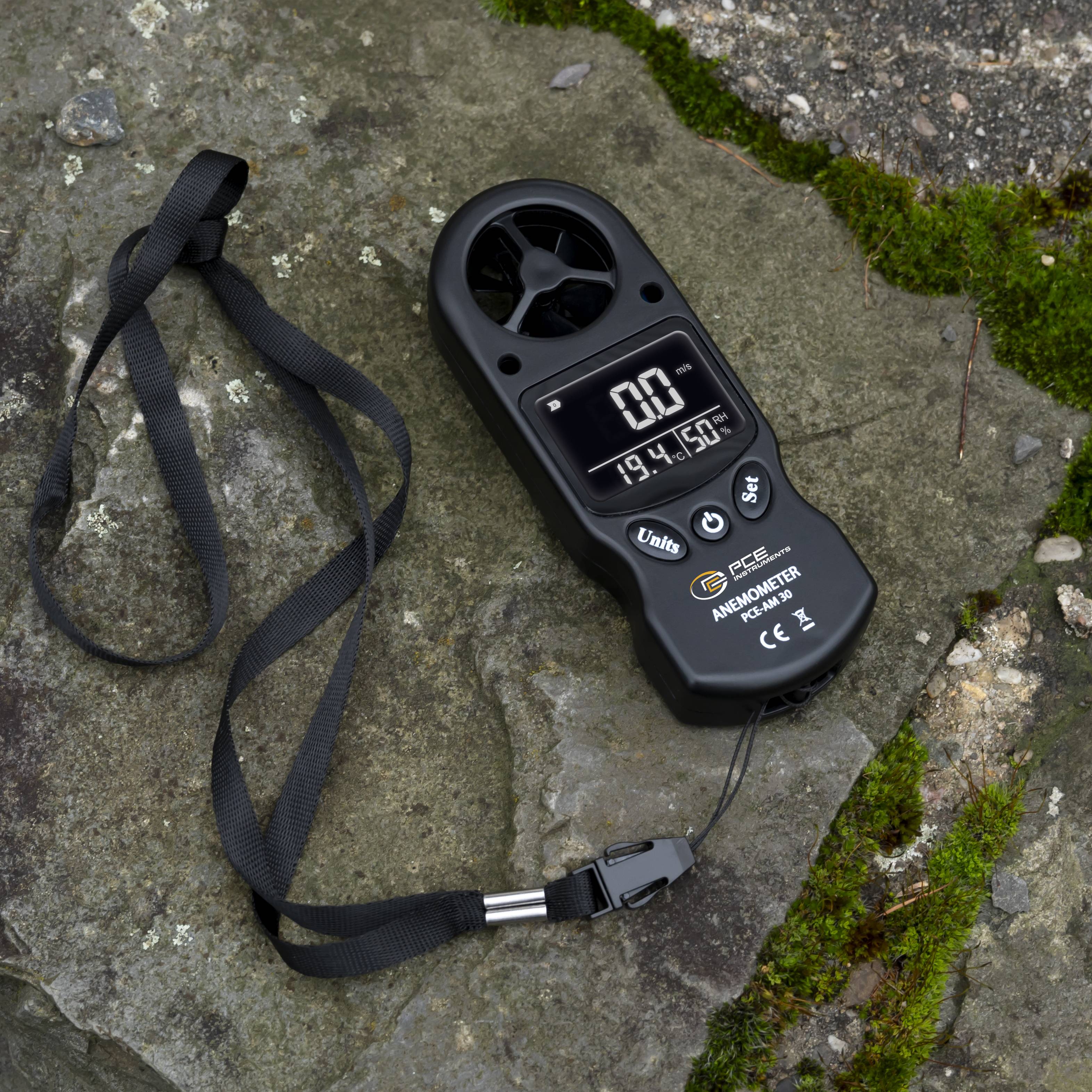 PCE Instruments Anemometer PCE-AM 30 Messbereich 30 m/s |Auflösung 0,1 m/s |Temperatur |Luftfeuchte |km/h kn mph ft/min