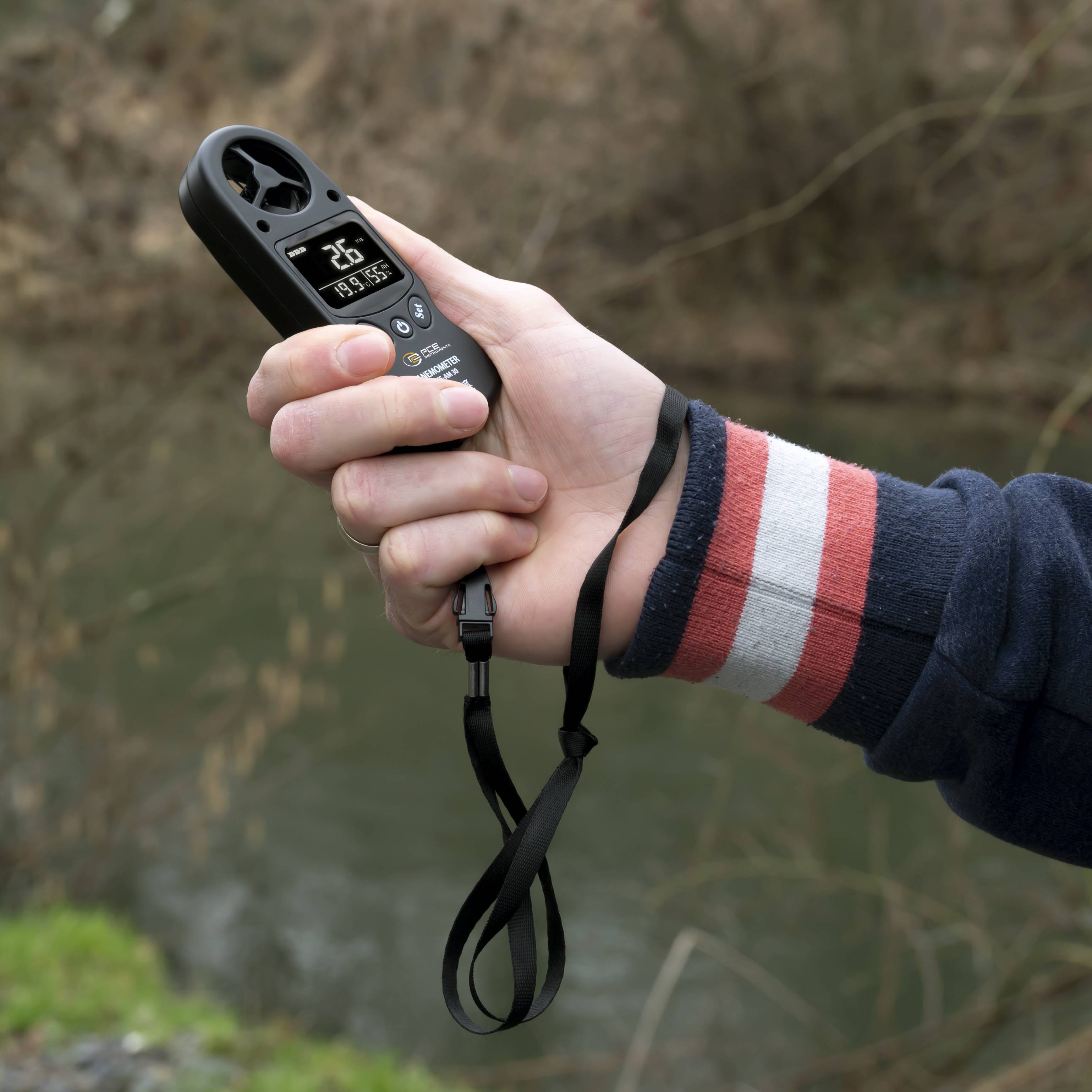 PCE Instruments Anemometer PCE-AM 30 Messbereich 30 m/s |Auflösung 0,1 m/s |Temperatur |Luftfeuchte |km/h kn mph ft/min