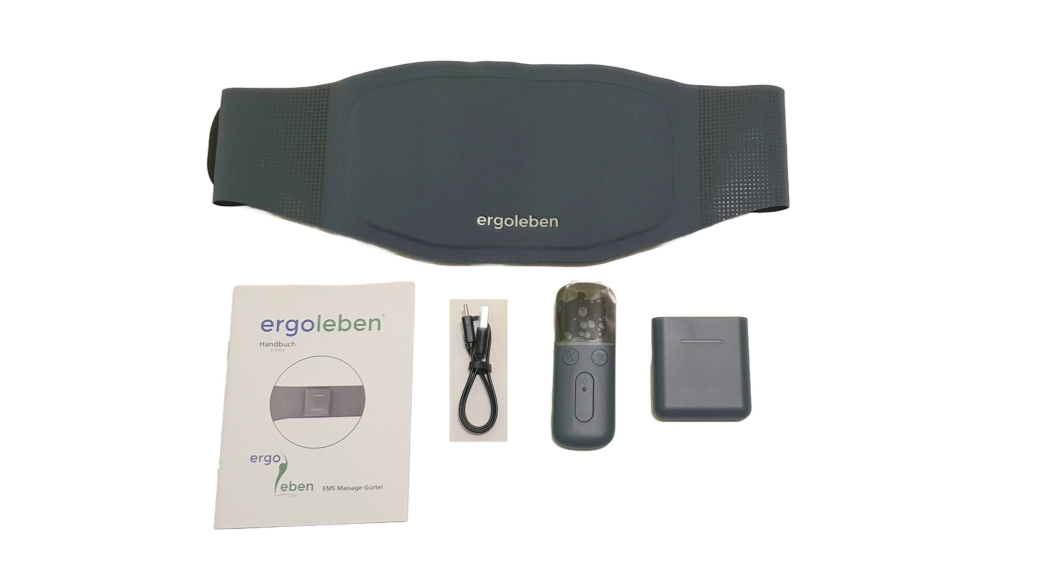 ERGOLEBEN Super Slim EMS Massage Heizgürtel Pro | Rückentrainer Stimulation Rücken Muskulatur | Muskelaufbau Verbesserung Körper Haltung | Unisex